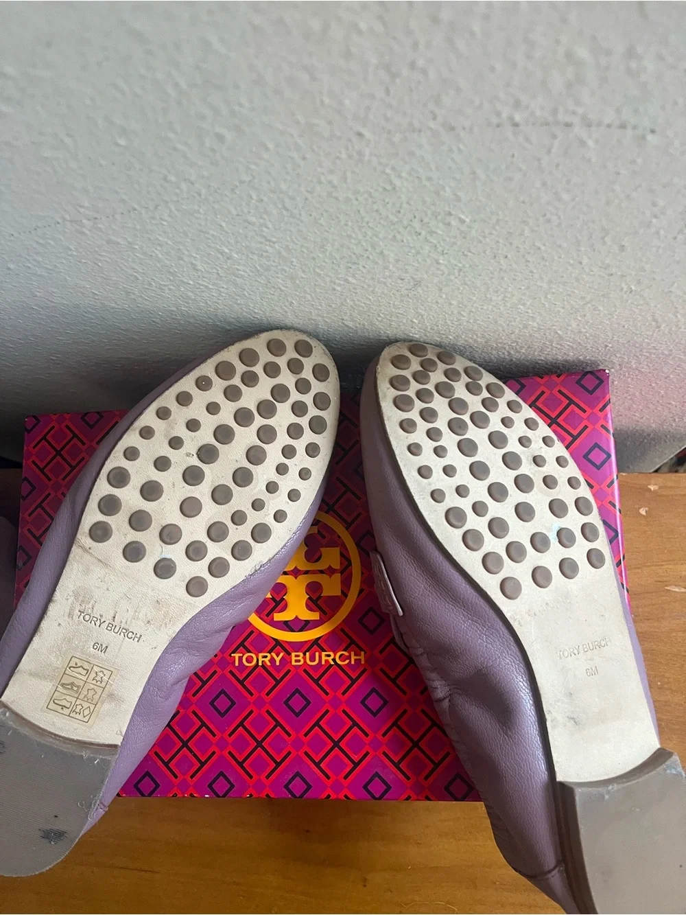 Tory Burch Dark Mauve Leather Elastic Slip-On Loafers Size 6